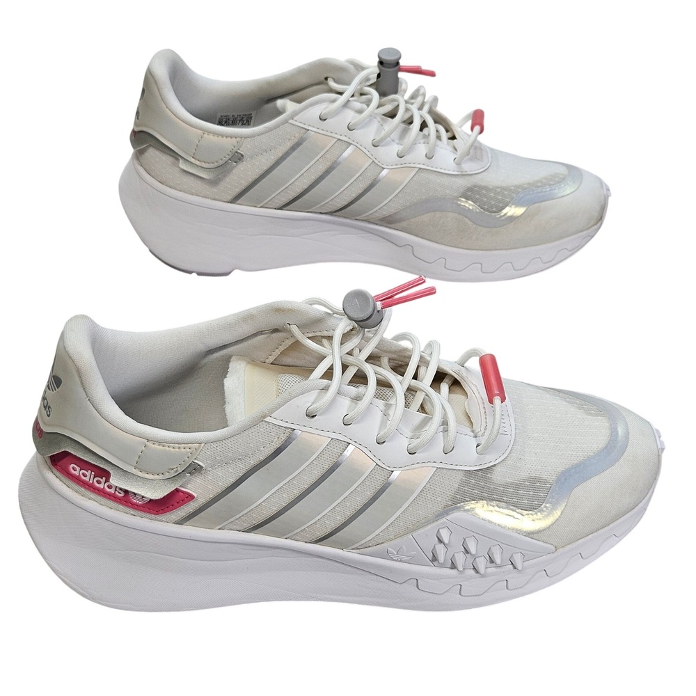 Adidas Choigo Womens White Silver Pink Running Shoes GZ8141‎ Size 10